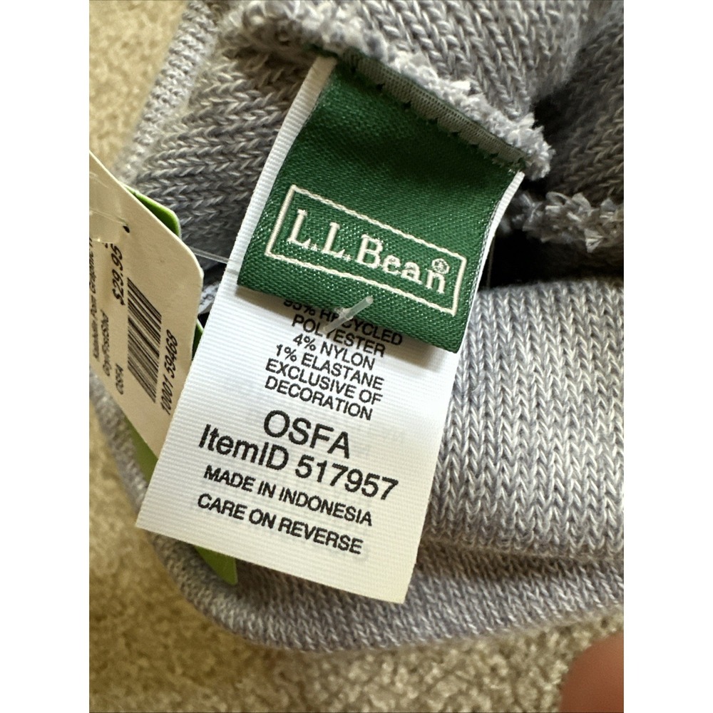 NWT L.L. Bean KATAHDIN Pom Graphic Hat Beanie Gray Blue Green Mts &‎ Trees - Picture 7 of 13